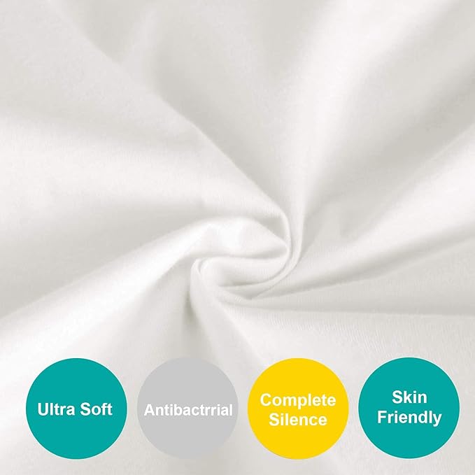 100% Cotton Bassinet Sheets Compatible with Ezebaby, INFANS and Evolur Stellar Bassinet and Bedside Sleeper, 2 Pack, Ultra Soft Bassinet Sheet for Baby, White