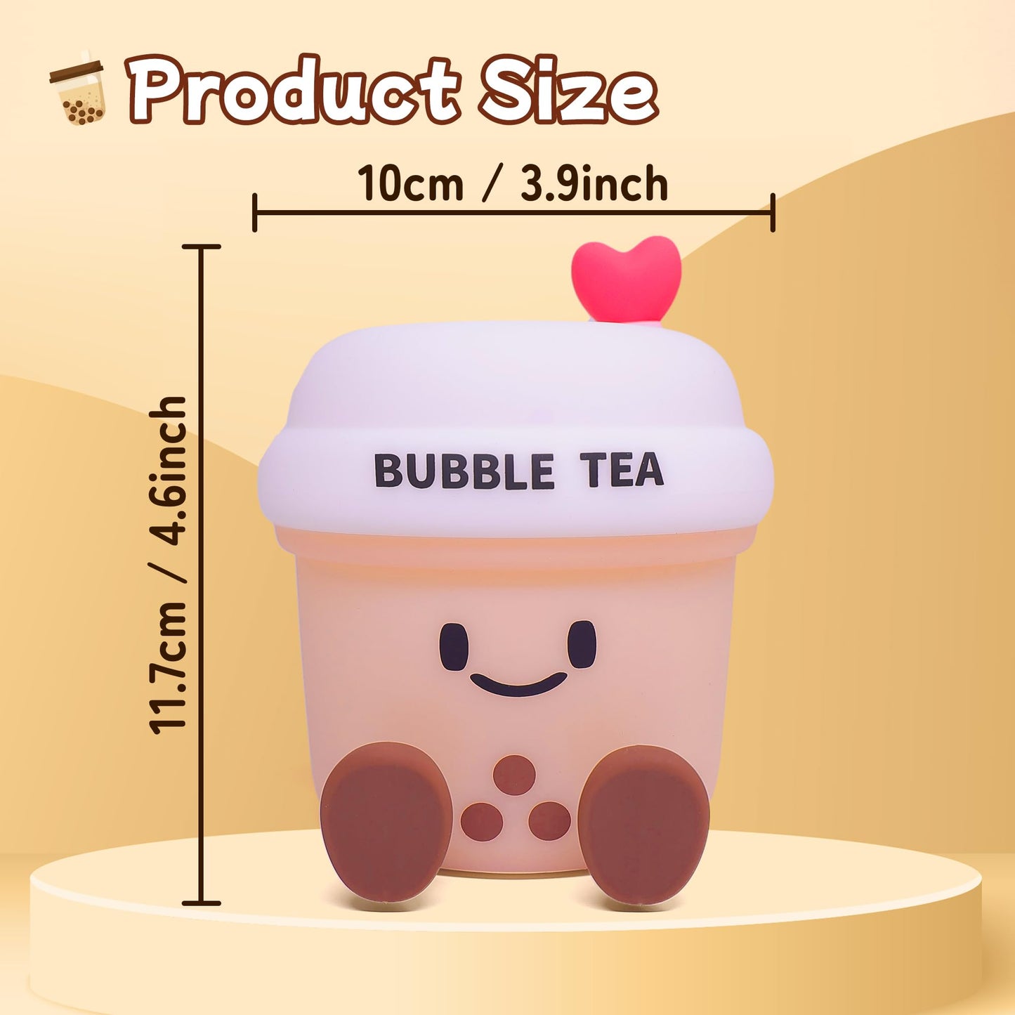 Attivolife Bubble Tea Night Light  Cute Boba Tea Nursery Silicone Lamp  Rechargeable Protable For Bedroom Home Table Decor Light With Dimmable & Timer  Christmas Birthday Gift For Kid Children Toddler