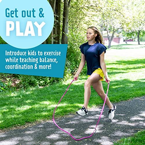 Just Jump It 8' Foot Jump Rope 2 Pack - Active Outdoor Youth Fitness Exercising Equipment - Kid Friendly Braided Nylon Gym...