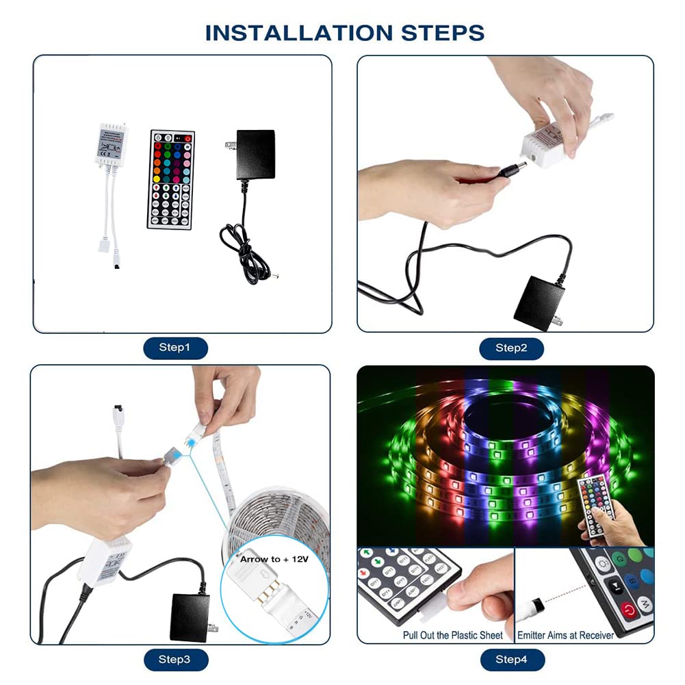 Daybetter Led Strip Lights 16.4Ft, Waterproof, Multicolor, Remote Controlled, Model Flsl-R5131-Rgb-Us