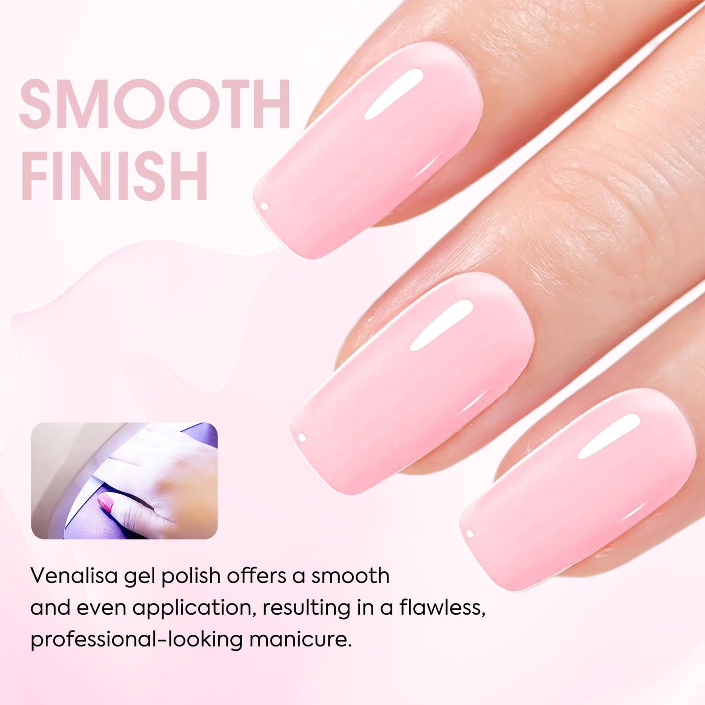 VENALISA Pink Gel Nail Polish 1 Pcs 12ml Light Pink Color Gel Polish Soak Off UV Salon Manicure DIY at Home Nail Art For Girls W
