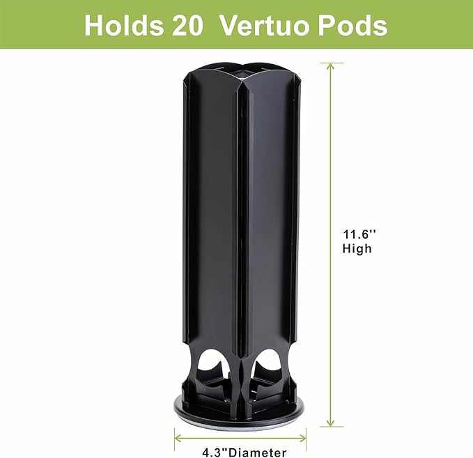 ZCDCP Nespresso Pod Holder for Vertuo Pod Holder Carousel Stand Storage with 360 Degree, Chrome Coffee Pod Holder Organizer for Nespresso Vertuo, 20 Pods