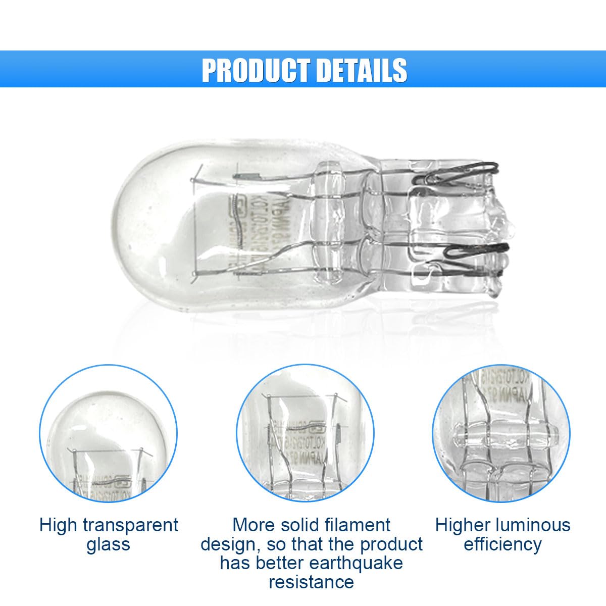 10 Pcs T20 12V 5W Car Flat Foot Mini Lights  Car Brake Light Turn Light Bulbs  Quartz Glass Instrument Lights  Halogen Width Indicator Lights  Auto Lighting Replacement Accessories (T20)
