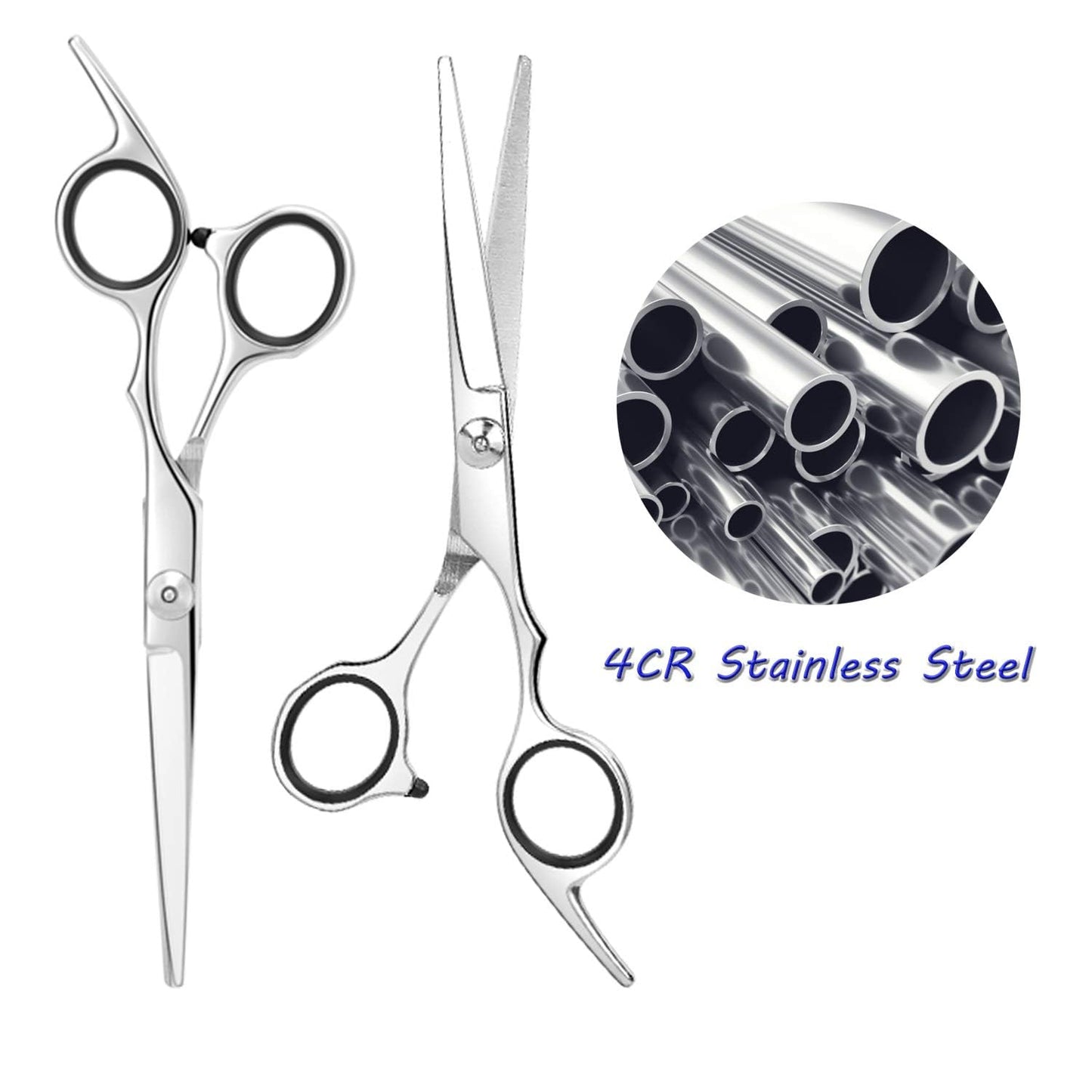 Essoy Professional Hair Cutting Scissors/Shears (6.5-Inches), Stainless Steel Haircut Scissor with Fine Adjustment Screw for Hom