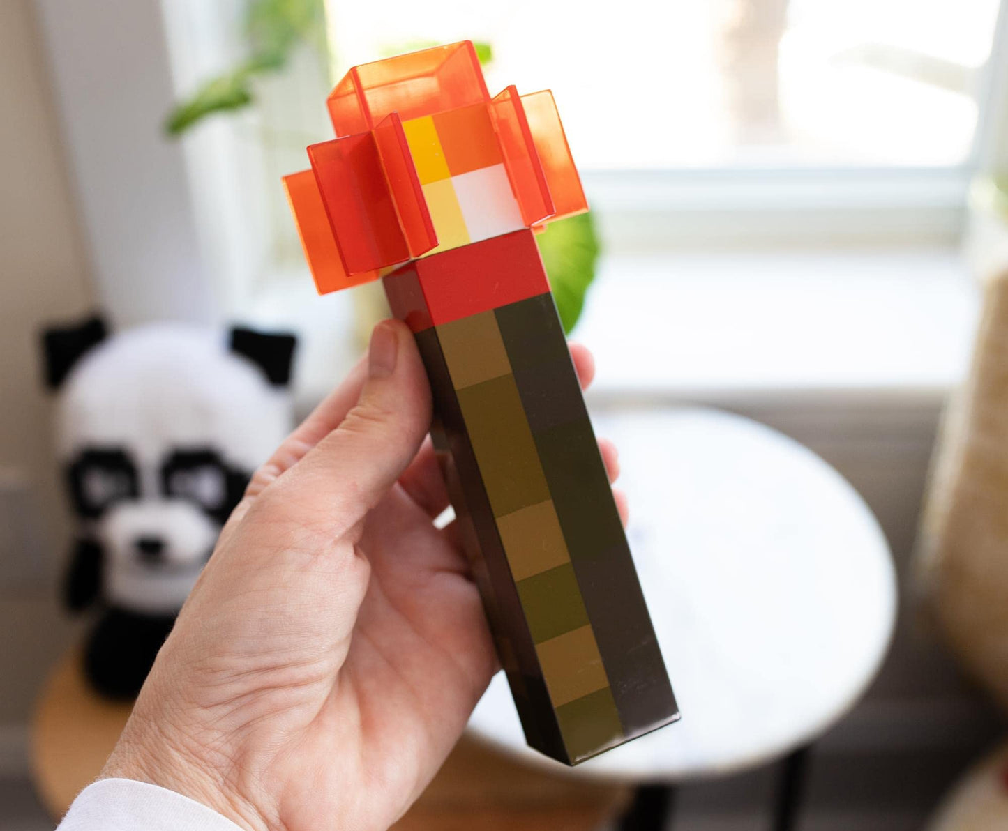 Minecraft Redstone Torch Nightlight | LED Mood Light with Dusk to Dawn Sensor | Plastic | One Size | Brown