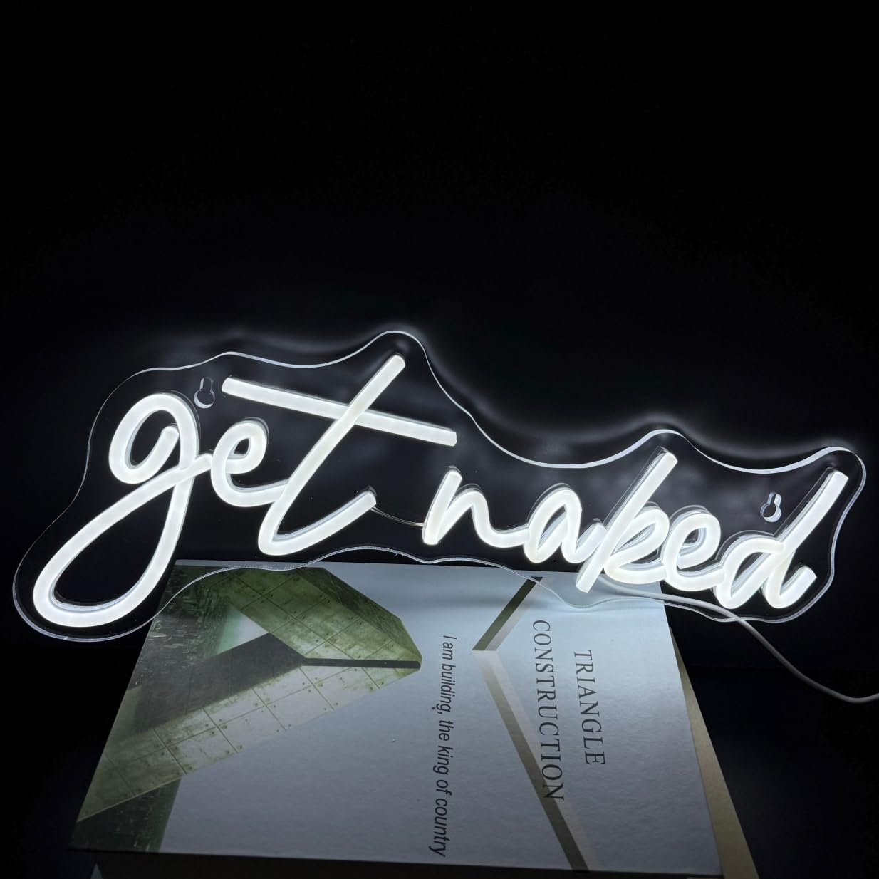 Qiaofei Led Get Naked Neon Sign Letters Usb Powered Neon Lights For Room Home Bar Art Wall Decor Party Window Living Room Decor Christmas Gift (White)