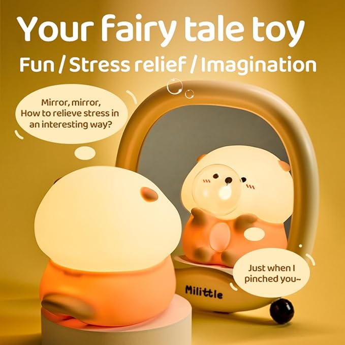 Sea Otter Night Light for Kids, Rechargeable Bedside Touch Lamp, Dimmable, with Timer, Soft Silicone Nursery Night Light, Breastfeeding, Toddler, Baby, Kids Decoration