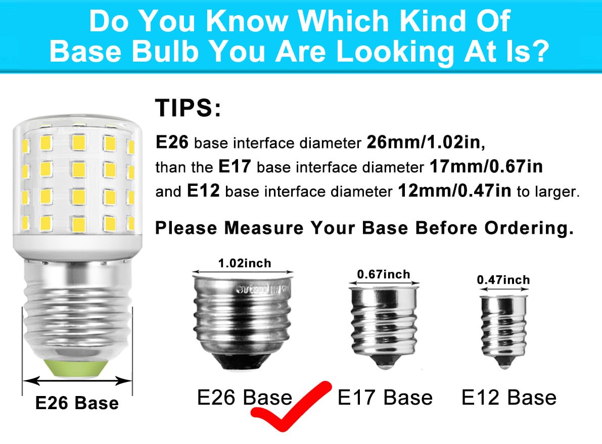 Tzlonmfg Led Appliance Light Bulb, 4W (40W Equivalent), Daylight White 5000K, E26 Medium Base, Pack Of 3