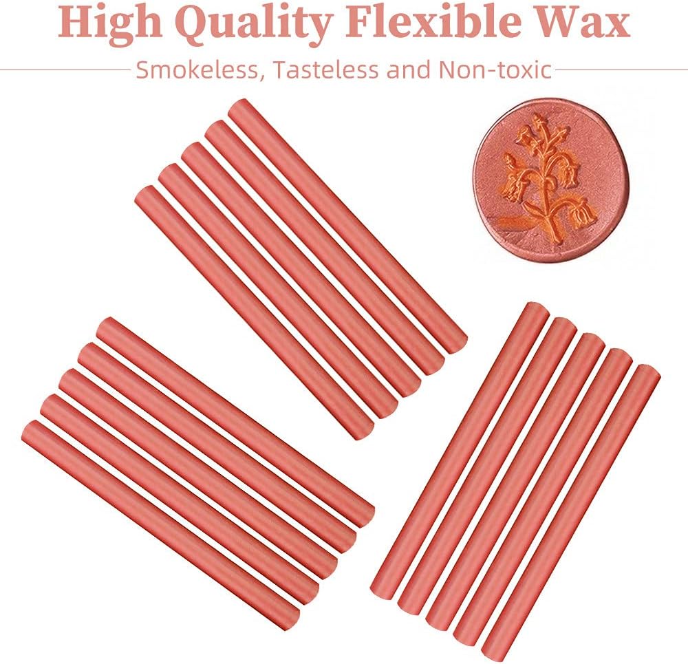 Wax Seal Sticks, Afobby 15 Pieces Glue Gun Sealing Wax Sticks for Wax Seal Stamp, Red Orange Wax Sealing Sticks for Wedding Invitations, Cards, Envelopes