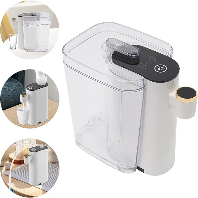 3s Instant Hot Water Dispenser, Baby Bottle Formula Dispenser, Mineral/Bottled Water Dispenser, 5 Temperatures Choices, Portable Water Warmer for Travel, Hotel (Machine + Water Tank)