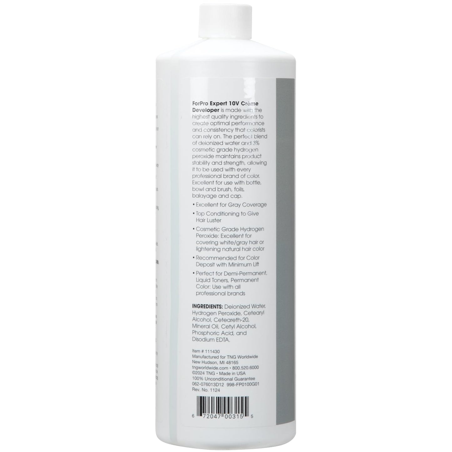 ForPro Expert 10 Volume Crme Developer for Hair Lightening, Gray Coverage & Color Deposit with Minimum Lift, 32 Fl Oz