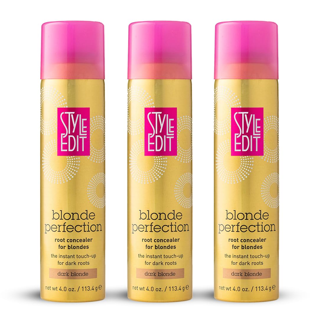 STYLE EDIT DARK BLONDE Root Concealer Touch Up Spray, Instantly Covers Greys And Dark Roots - Professional Salon Quality Blonde