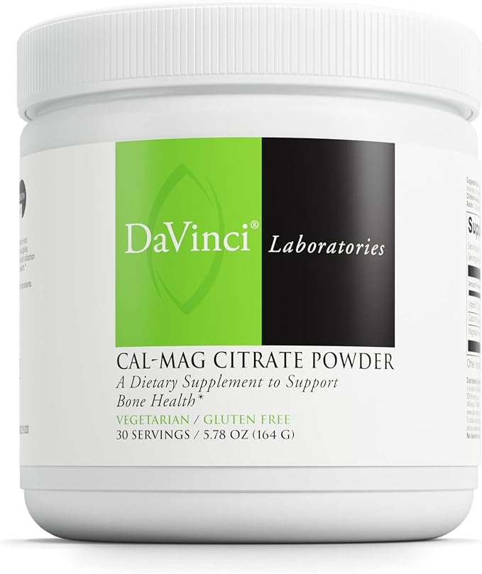 DaVinci Labs Cal-Mag Citrate Powder - Supports Bone Health* - Dietary Supplement with Vitamin D2, Magnesium & Calcium - Vegetarian - Gluten-Free - 30 Servings