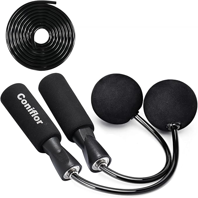 Coniflor 2 in 1 Jump Rope for Women Men and Kids - Tangle-Free Cordless Skipping Jump Rope with Ball Bearings and Foam Han...
