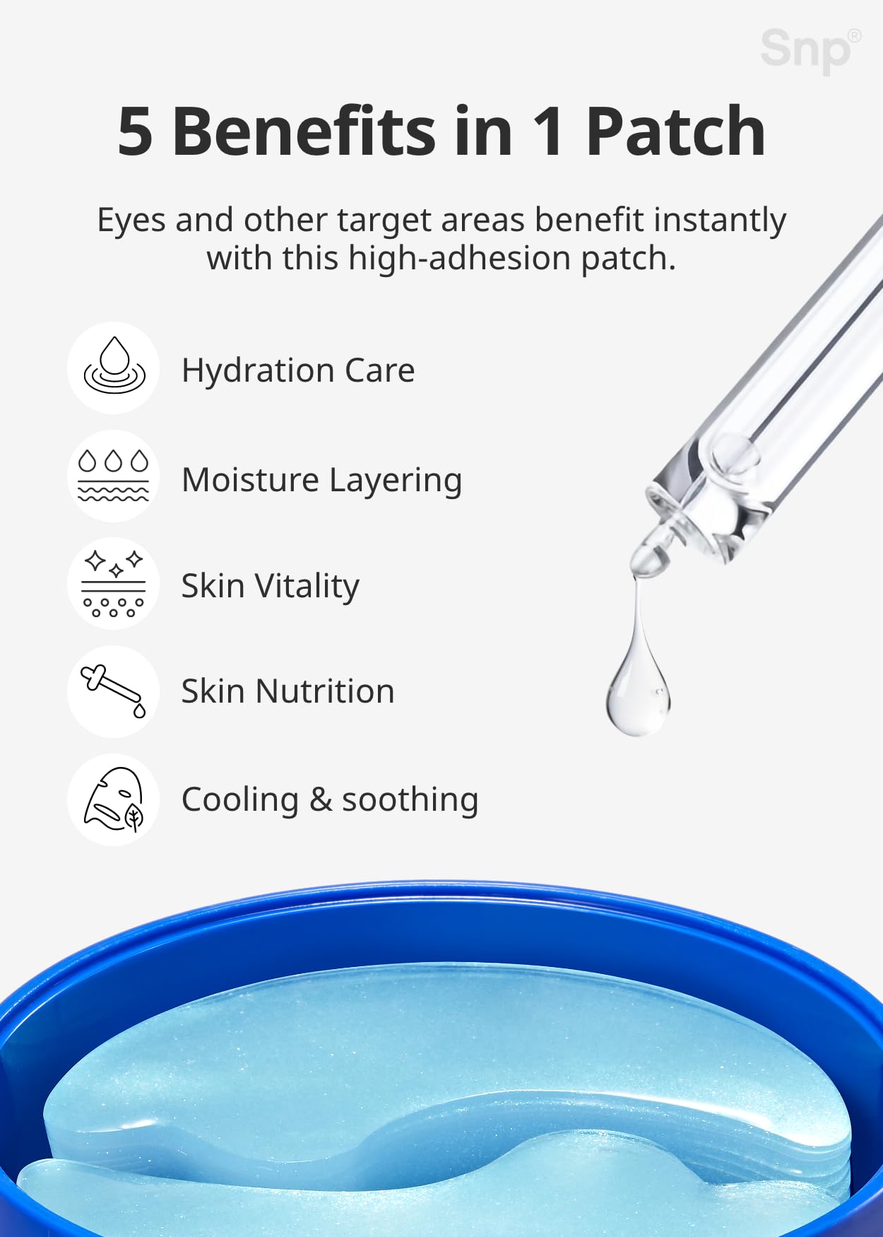 Snp 12,000ppm Bird's Nest + Hyaluronic Acid Eye Patch | Hydrating and Cooling for All Skin Types | Maximum Hydration Eye Patches