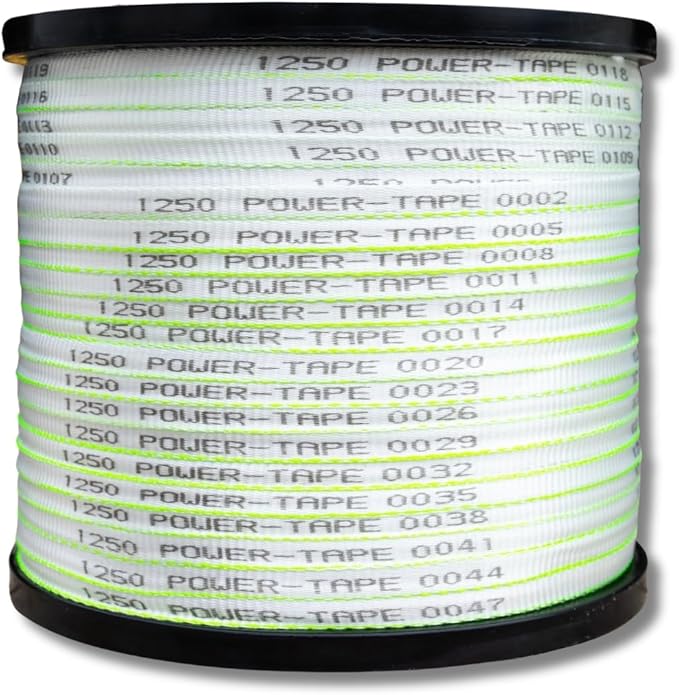 Pull Tape Power-Tape | Made in USA | 100% Polyester | Cable Wire Pulling Webbing, Flat Rope |1250 lb (1/2 inch) x 500 feet