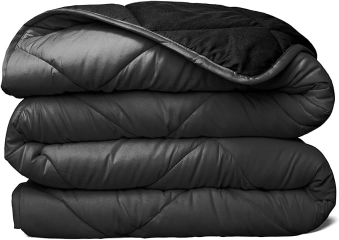ViscoSoft Black/Gray Down Alternative Quilted Comforter King/Cal King - Cooling Breathable Premium Oversized Soft Reversible Microfiber Duvet Insert
