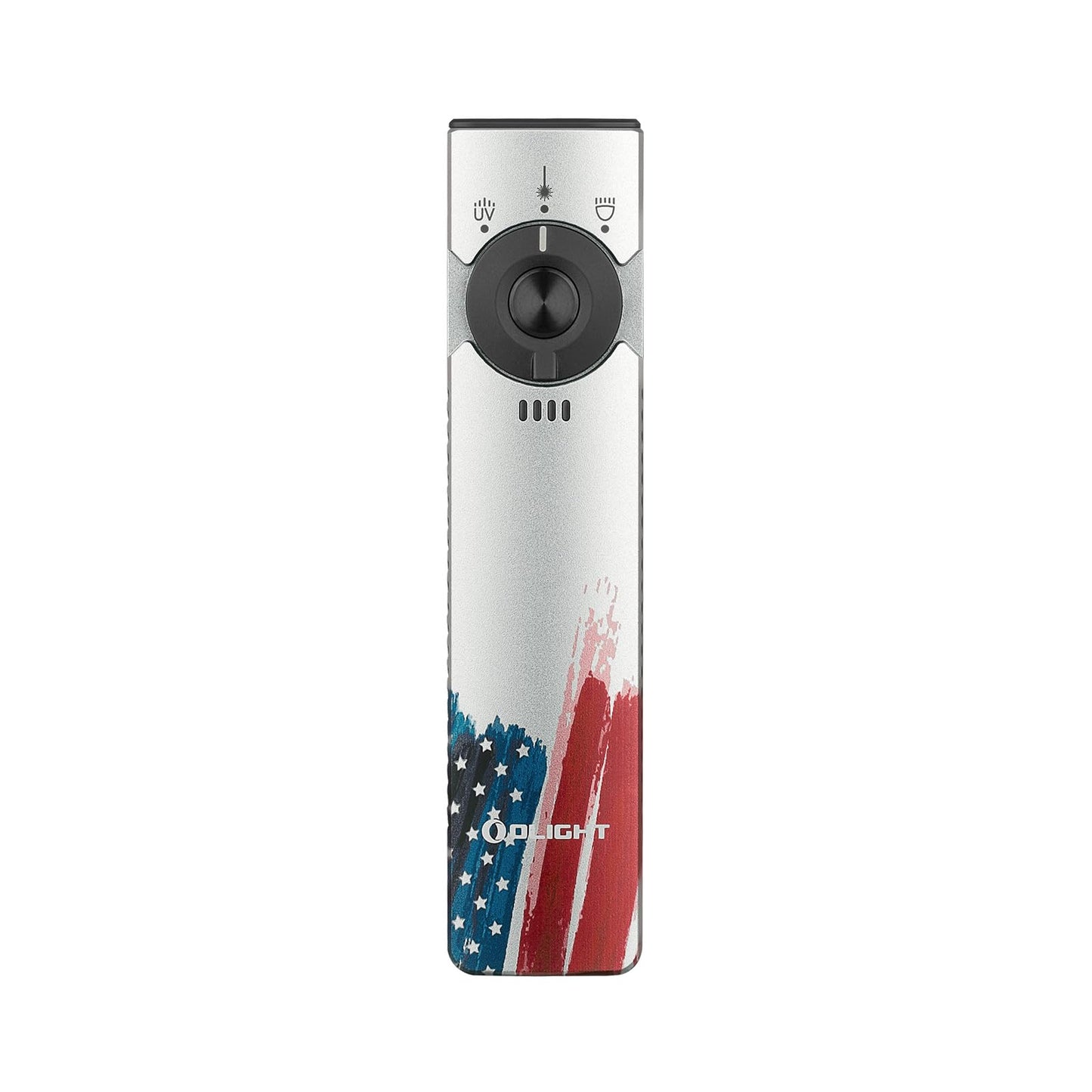 OLIGHT Arkfeld Pro EDC Flashlight, 1300 Lumens, Green Beam & UV/White LED, Aluminum, Stars & Stripes Edition