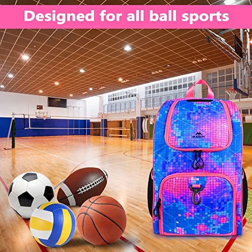 MATEIN Basketball Bag, Sturdy Soccer Bag with Ball Holder & Shoe Compartment, Large Basketball Backpack for Training Equip...