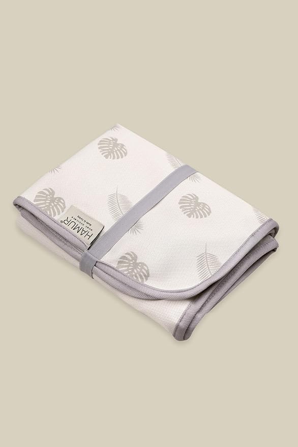 Hamur Home Portable Changing Pad – Waterproof, Washable & Easy Wipe Clean, Foldable Travel Baby Changing Mat for Diaper Bag, Compact & Lightweight, Must-Have for Newborns (Leaves Pattern)