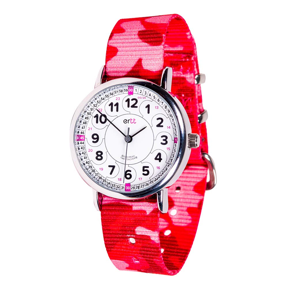 EasyRead Time Teacher Analog Watch for Kids, Fun and Easy to Learn, with 33mm Alloy Case and Nylon Strap, Includes Battery