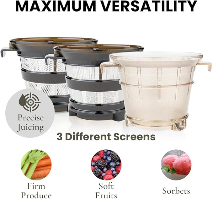 Sana 878 Self Feeding Batch Juicer | 3 Days of Cold Press Juicing Effortlessly | Most Convenient Juicer with Autopilot Configuration | Large Batch 2 Liter Capacity | Whole Fruits & Vegetables | Red