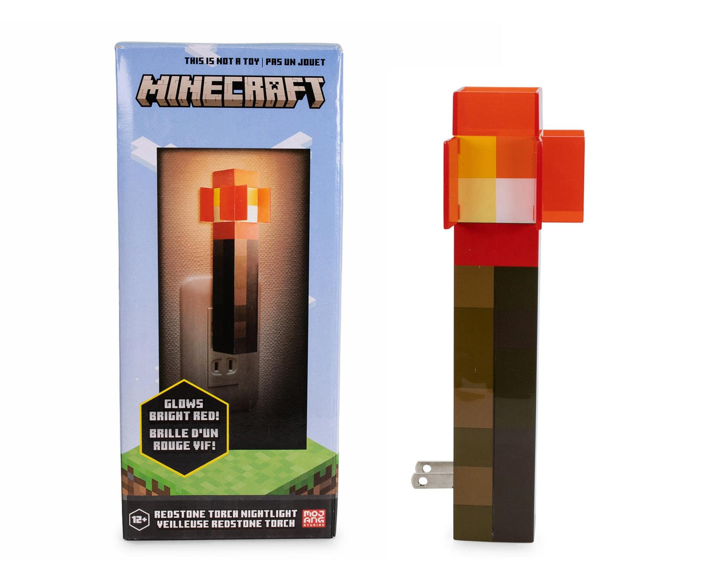 Minecraft Redstone Torch Nightlight | LED Mood Light with Dusk to Dawn Sensor | Plastic | One Size | Brown