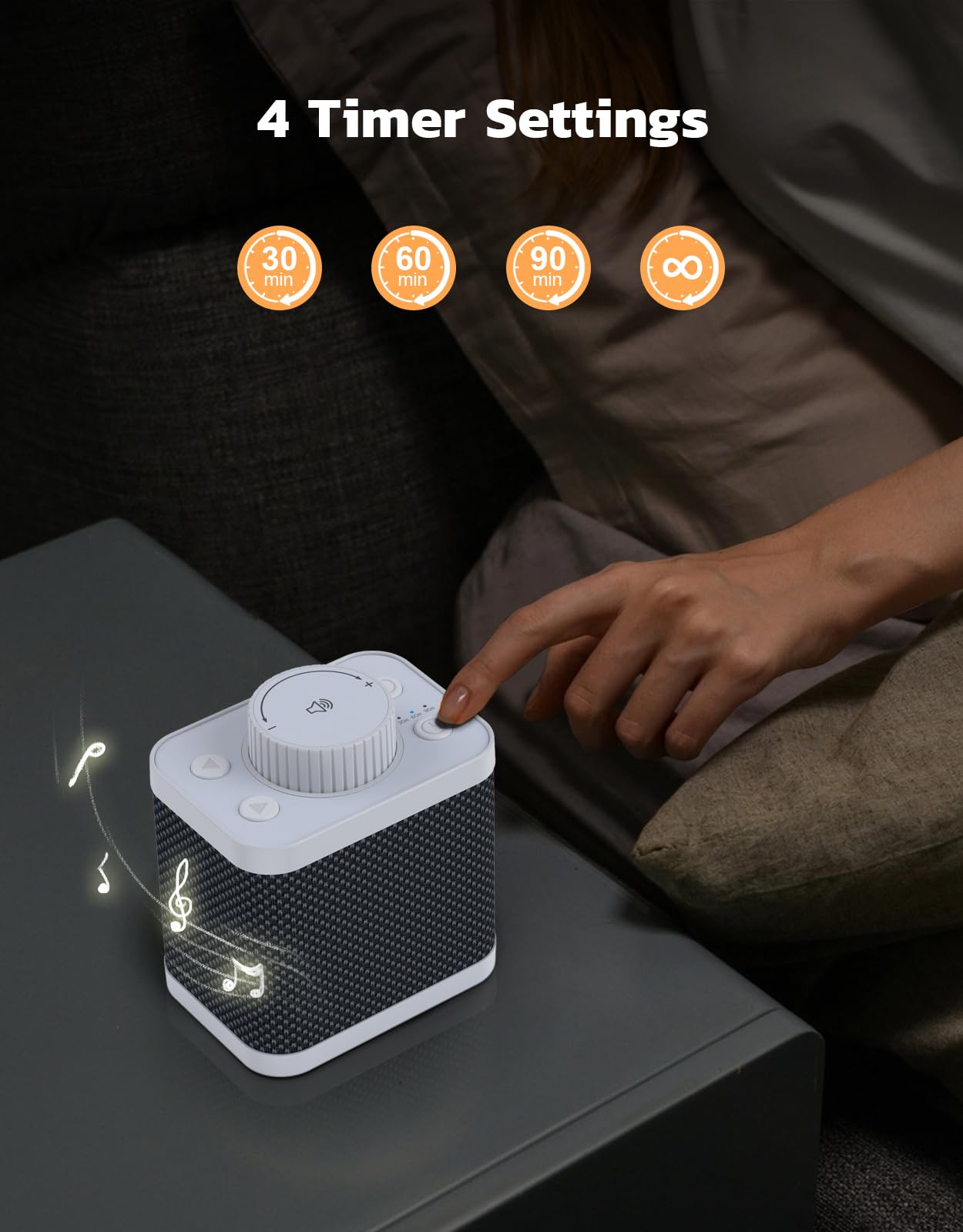Afuosy White Noise Sound Machine with 20 Soothing Sounds, 18-48h Powerful Battery, 3 Timers Memory Function and White Noise Machine for Sleeping, Portable Sound Machine for Baby Adult Fathers Day Gift