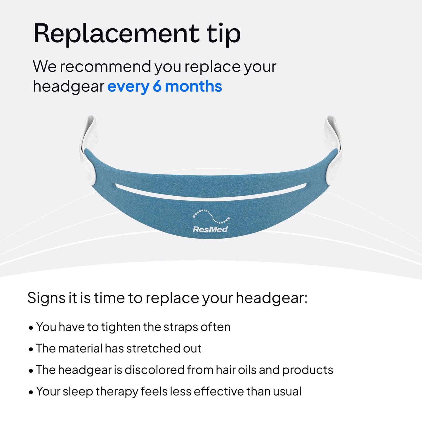 Resmed AirFit N30i/P30i Headgear - CPAP Nasal Mask Replacement Head Strap Gear - CPAP Parts & Accessories - Medium/Standard
