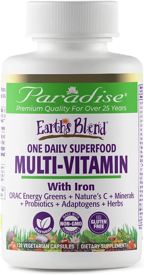 Paradise Herbs ORAC Energy Greens, Multi-Vitamin with Iron & Collagen Extreme Bundle