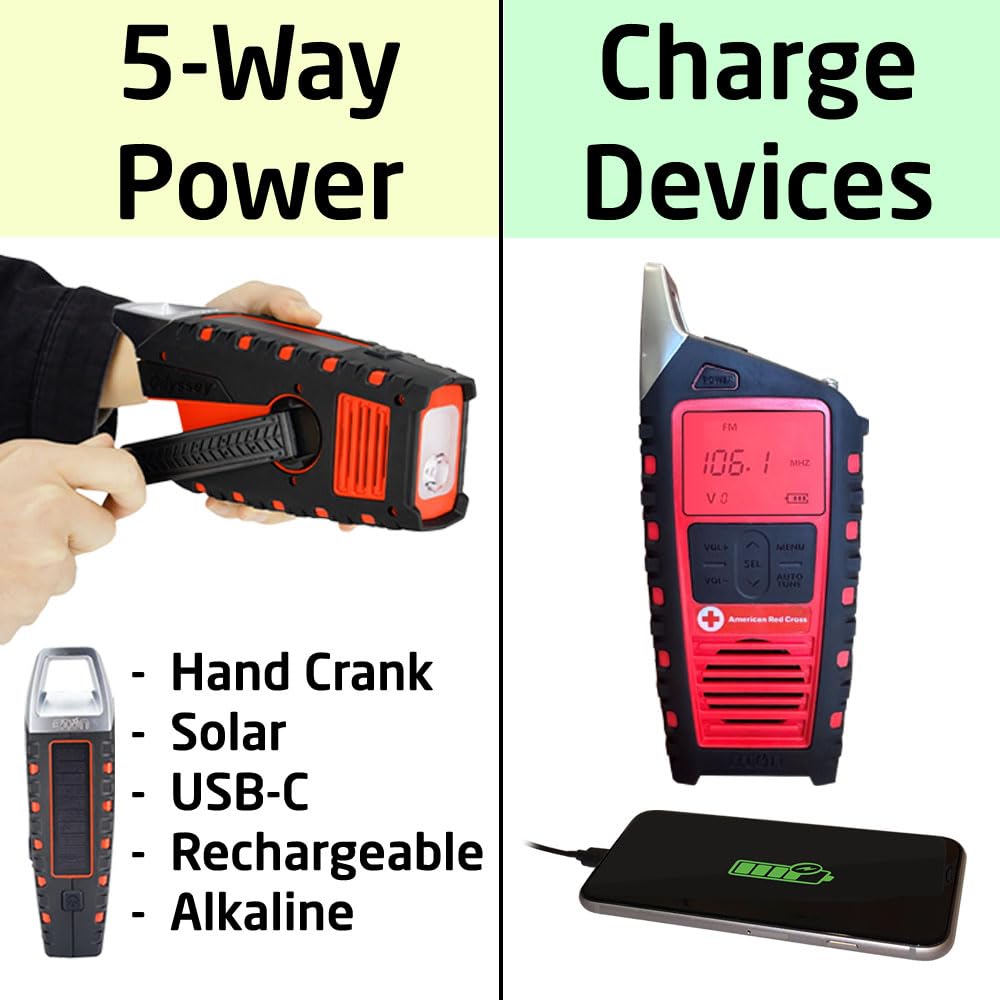Eton Odyssey Adventure Hand Crank Noaa Weather Radio, All Band Emergency Radio, Am/Fm Shortwave Storm, Bluetooth, Phone Charger,