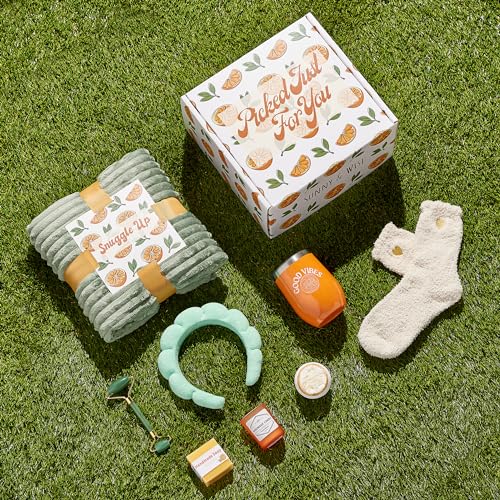 Get Well Soon Pre Made Gift Baskets for Women – Self Care Spa, Care Package with Blanket, Relaxing Collection, Cozy Kit, B...