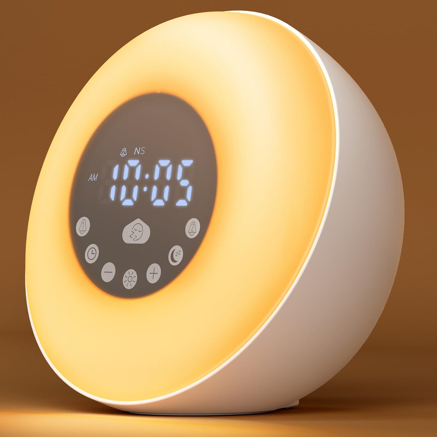 Glocusent 2×5W Stereo Sunrise Alarm Clock, Sleep Aid with Timer, 14 White Noise Tracks, 8 Color Night Light, 10-Level Dimming, Bluetooth Speaker/FM/TF, Dual Alarms with Snooze, Gift for Adults & Kids