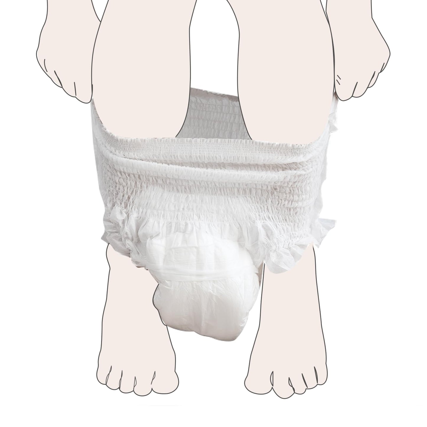 Momcozy Postpartum Disposable Underwear, 12 PCS No Leak New-Thin Built-in Pad Self-Absorbent Free-Move Period Underpants for Women Mothers Moms Labor Delivery Care White
