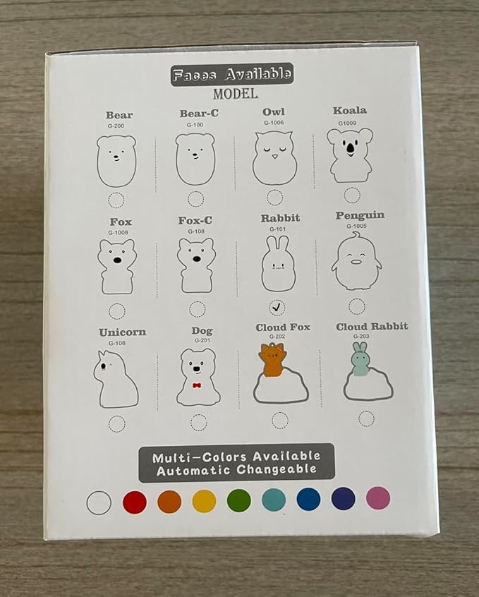 Large Rabbit Night Lights for Kids in Silicone, 9 Colors Baby Bedroom Lighting Children Bedside Table Lamps for Toddlers/Boys/Girls/Adults/Bedroom/Student/Elder/Bathroom/Outdoor - Large