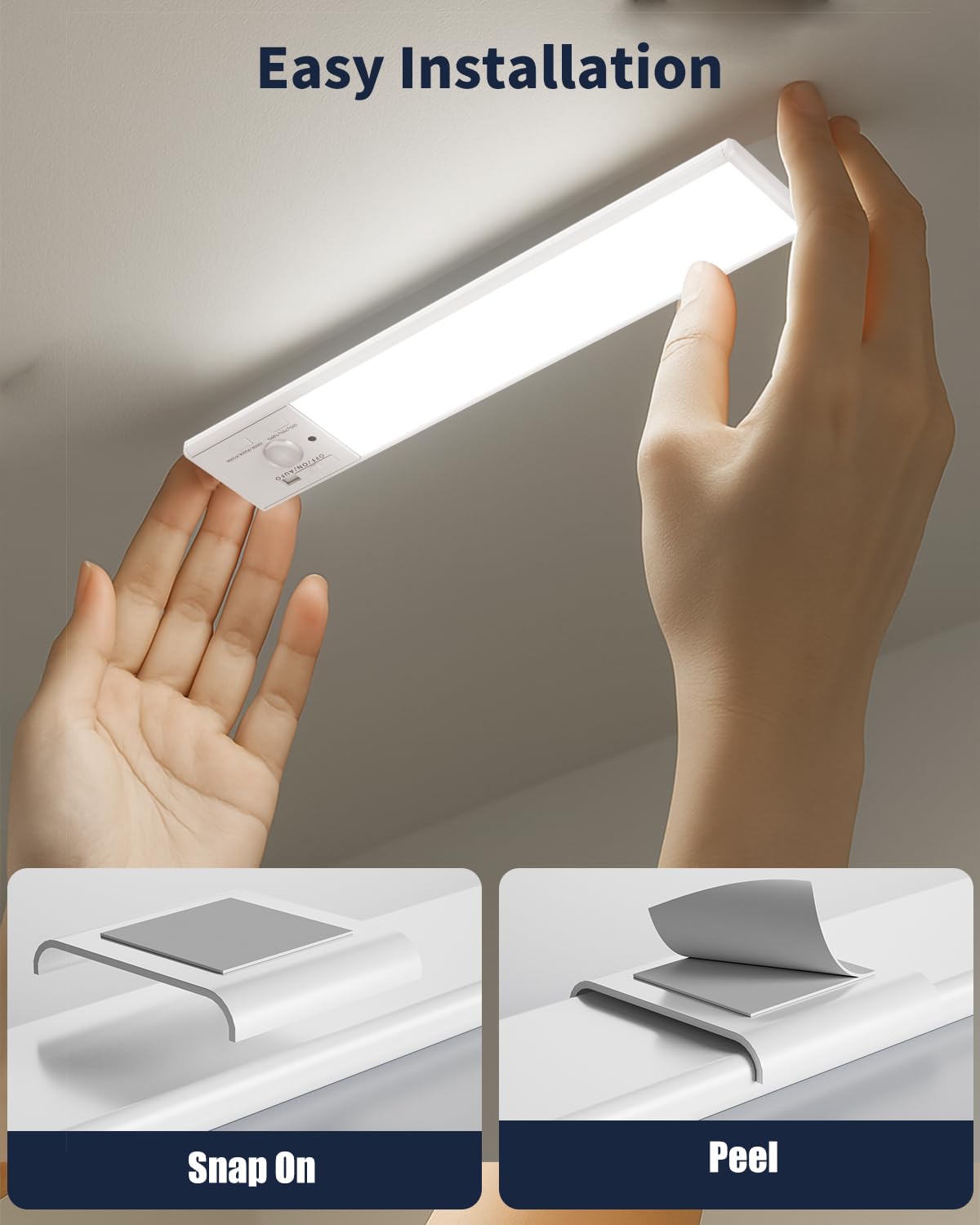 Fby Under Cabinet Lighting 1800Mah Usb Rechargeable Closet Light  8-Inch Led Motion Sensor Indoor  3-Level Adjustable Brightness And 3 Color Temperature Options (3Pack)