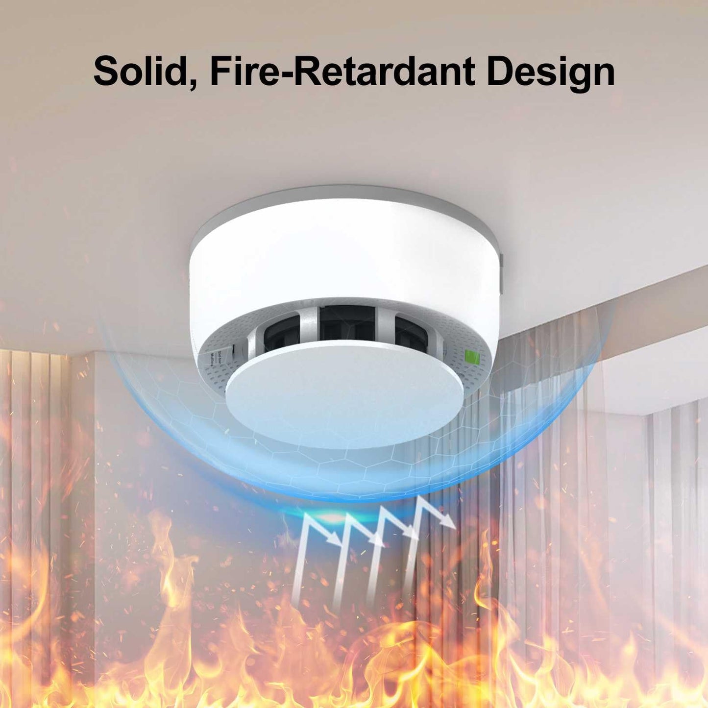 WeGoIOT Smoke Detector Alarm,10-Year Battery Smoke Fire Alarm with Photoelectric Sensor, LED Indicator Test & Silence Button-JTY-GW-YB010L (1 Pack)
