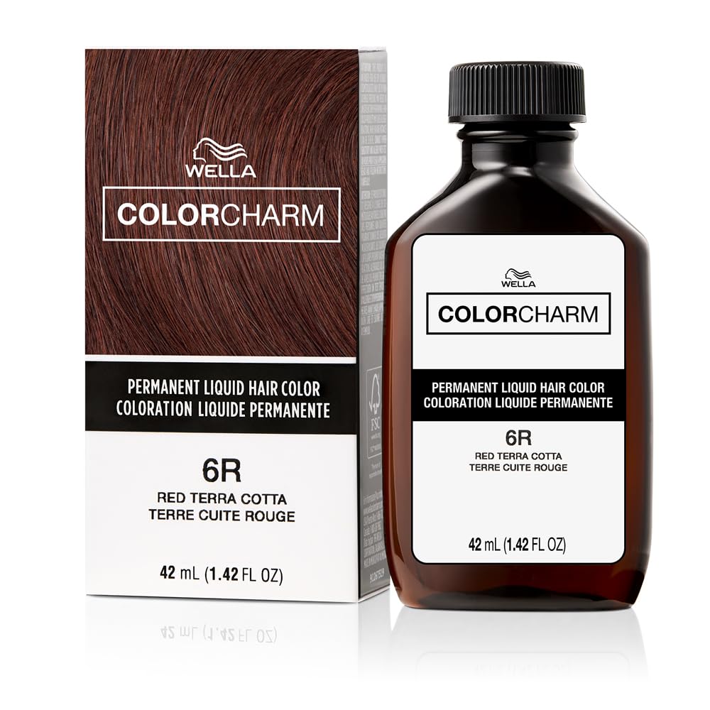 COLORCHARM Permanent Liquid Hair Color for Gray Coverage | 6R Red Terra Cotta| 1.4 Fl Oz