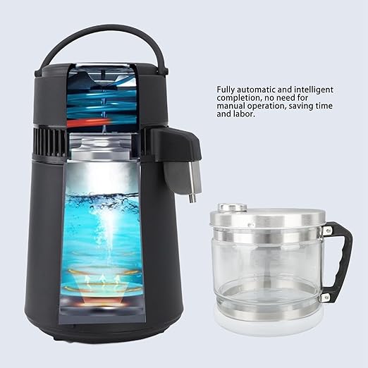 Water Glass Carafe for Distiller, 4L Distiller Water Container Replacement Glass Collection Bottle Compatible with Counter Top Water Distiller Filter