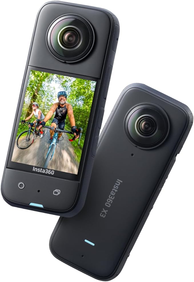 Insta360 X3 - Waterproof 360 Action Camera with 1/2" 48MP Sensors, 5.7K 360 Active HDR Video, 72MP 360 Photo, 4K Single-Le...