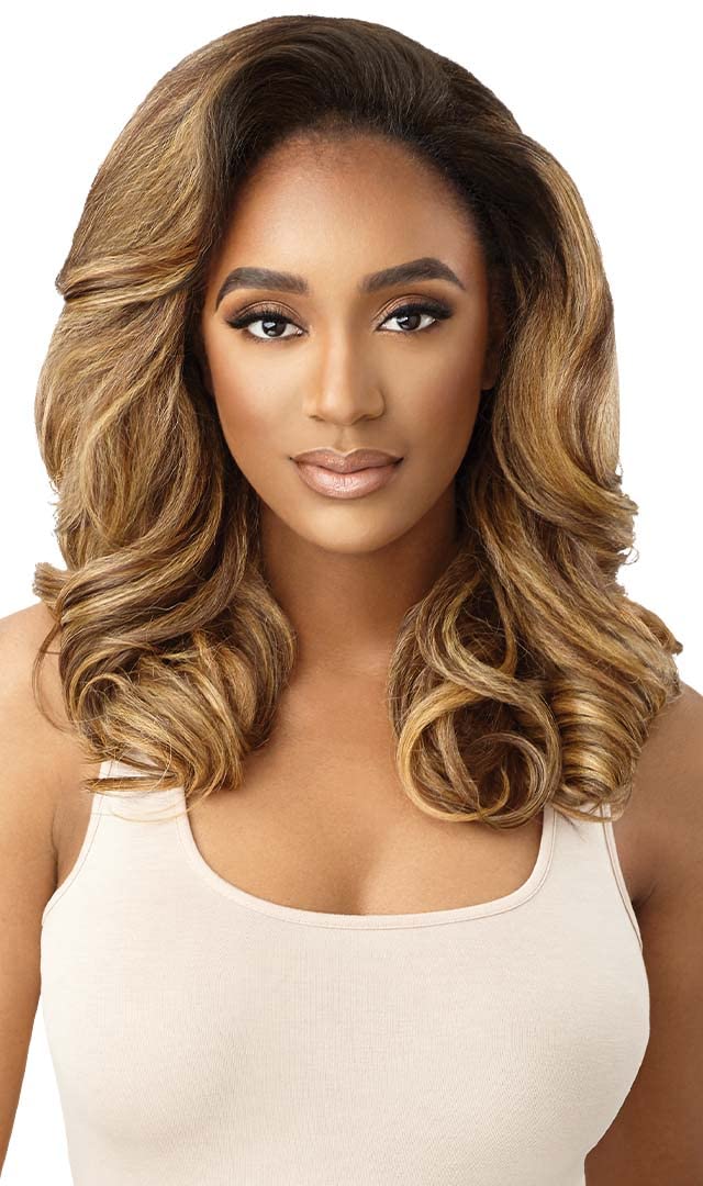 Outre Synthetic Quick Weave Wig - Neesha H305 (Color:DR4/GDNHNBL)