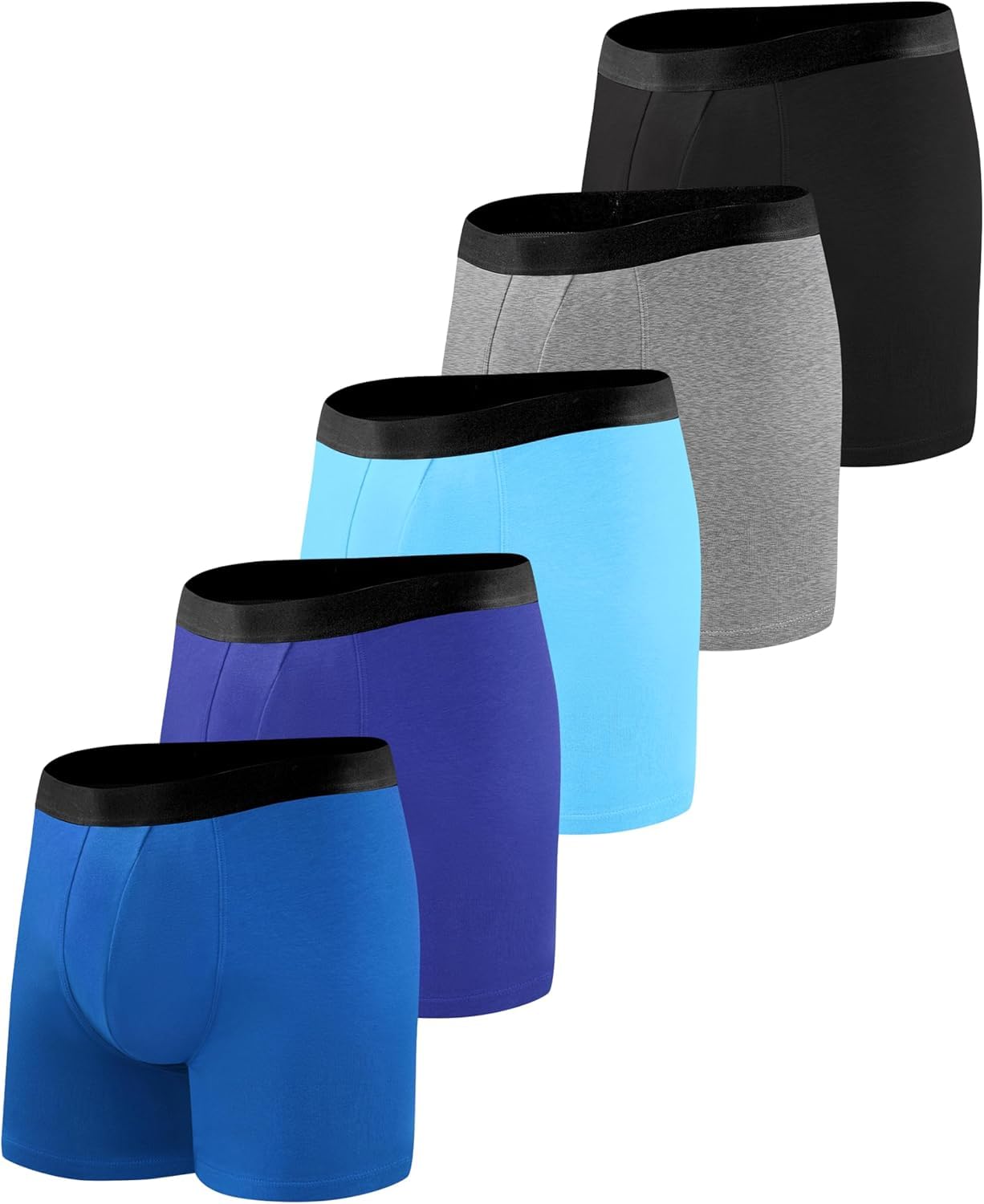 BEENIUBEE Incontinence Underwear for Men 150ML Absorbent Washable Reusable Heavy Flow Bladder Cotton Leak Proof Protective Boxer Briefs 5 Pack (Multicolor01, Medium)