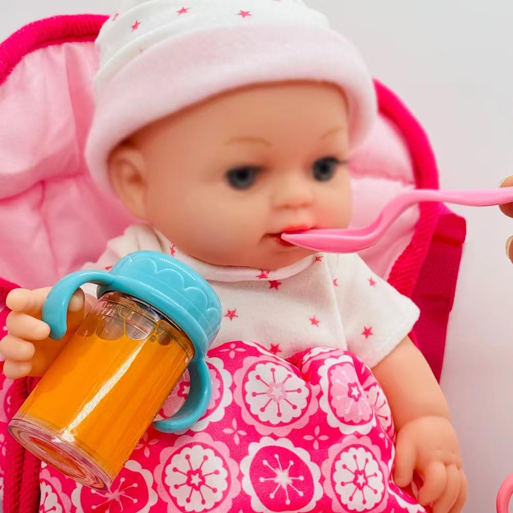 SAIBURAZ Baby Doll Bottle Accessories Toys Baby Doll Magic Bottles Playset Disappearing Bottles with Pacifier for Little Girls (Big Set(for 12-18" Doll))