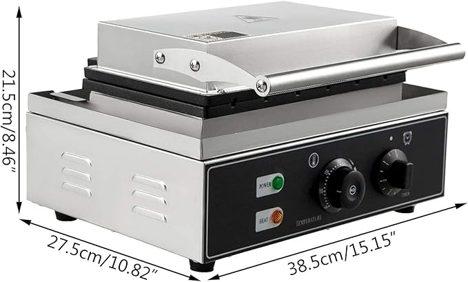 10pcs Commercial Waffle Maker Electric Waffle Machine 110V Temperature 122-572℉,No-Stick Belgian Waffle Baker for Restaurant and Home Use