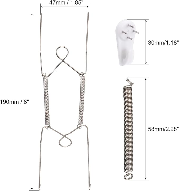 uxcell 6 Pieces Plate Hanger, 8 Inch Stainless Steel Invisible Wall Plate Hangers with 6Pcs Wall Hooks for Decorative Plates, Silver