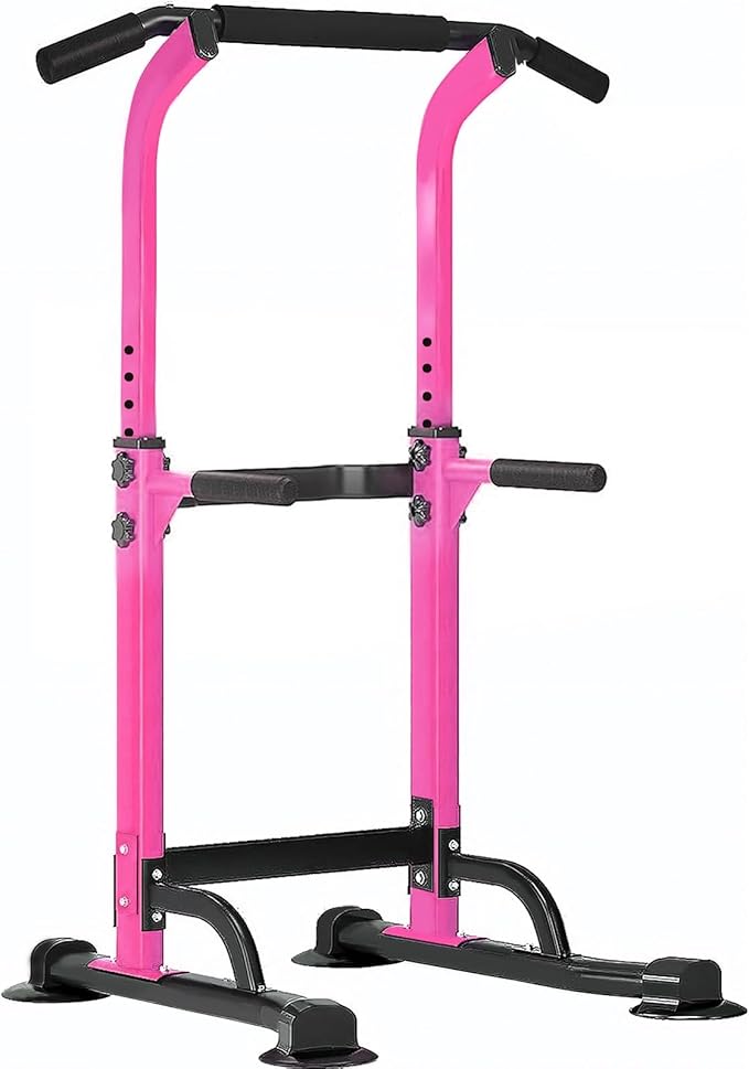 SogesPower Power Tower Dip Station Pull Up Bar for Home Gym Adjustable Height Strength Training Workout Equipment,Pull Up ...