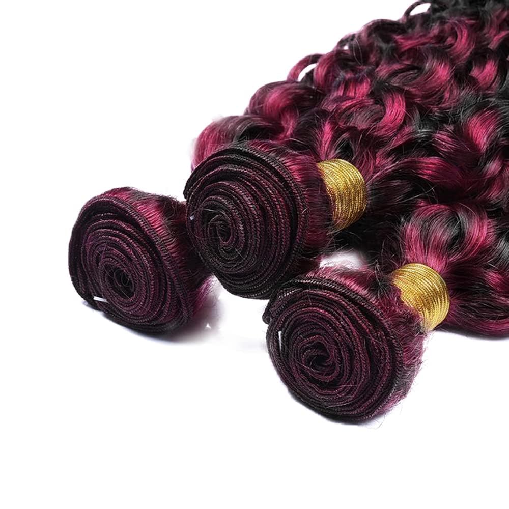 Lagalaga Bundles Human Hair 22 24 26 Inch Deep Wave Burgundy P1B/99J Human Hair Bundles Unprocessed Brazilian Virgin Hair Quick