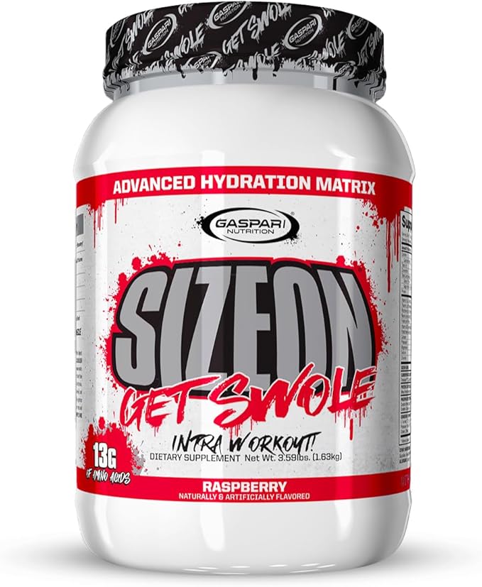 Gaspari Nutrition SizeOn, The Ultimate Hybrid Intra-Workout Amino Acid & Creatine Formula, Increased Muscle Volume & Muscle Recovery (3.59 Pounds, Raspberry)