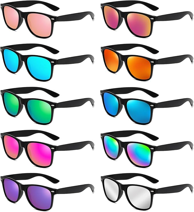 Pibupibu 10/20 Packs Adults Wholesale Neon Colors Square Retro Style Party Favors Sunglasses