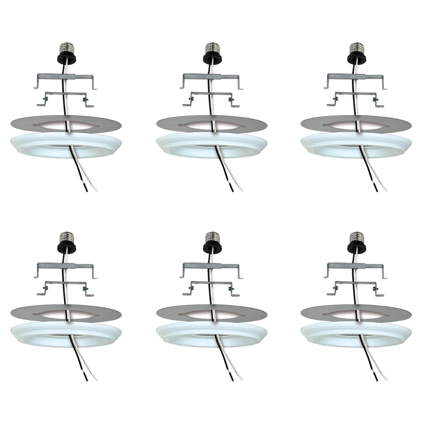 Ciata Recessed Can Light Conversion Kit To Pendant, 6 Pack, White Finish, Plastic